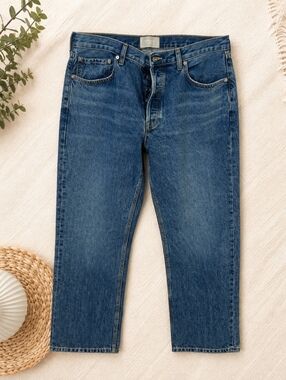 Everlane Jeans Blue Mid Rise Straight Waist 30 in.